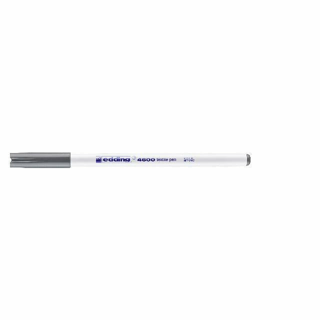 Textilpen edding 4600, Rundspitze, 1 mm, grau