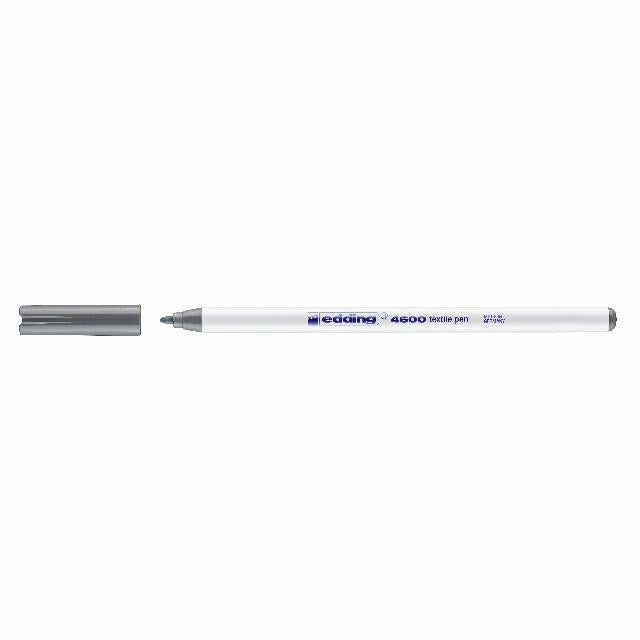 Textilpen edding 4600, Rundspitze, 1 mm, grau