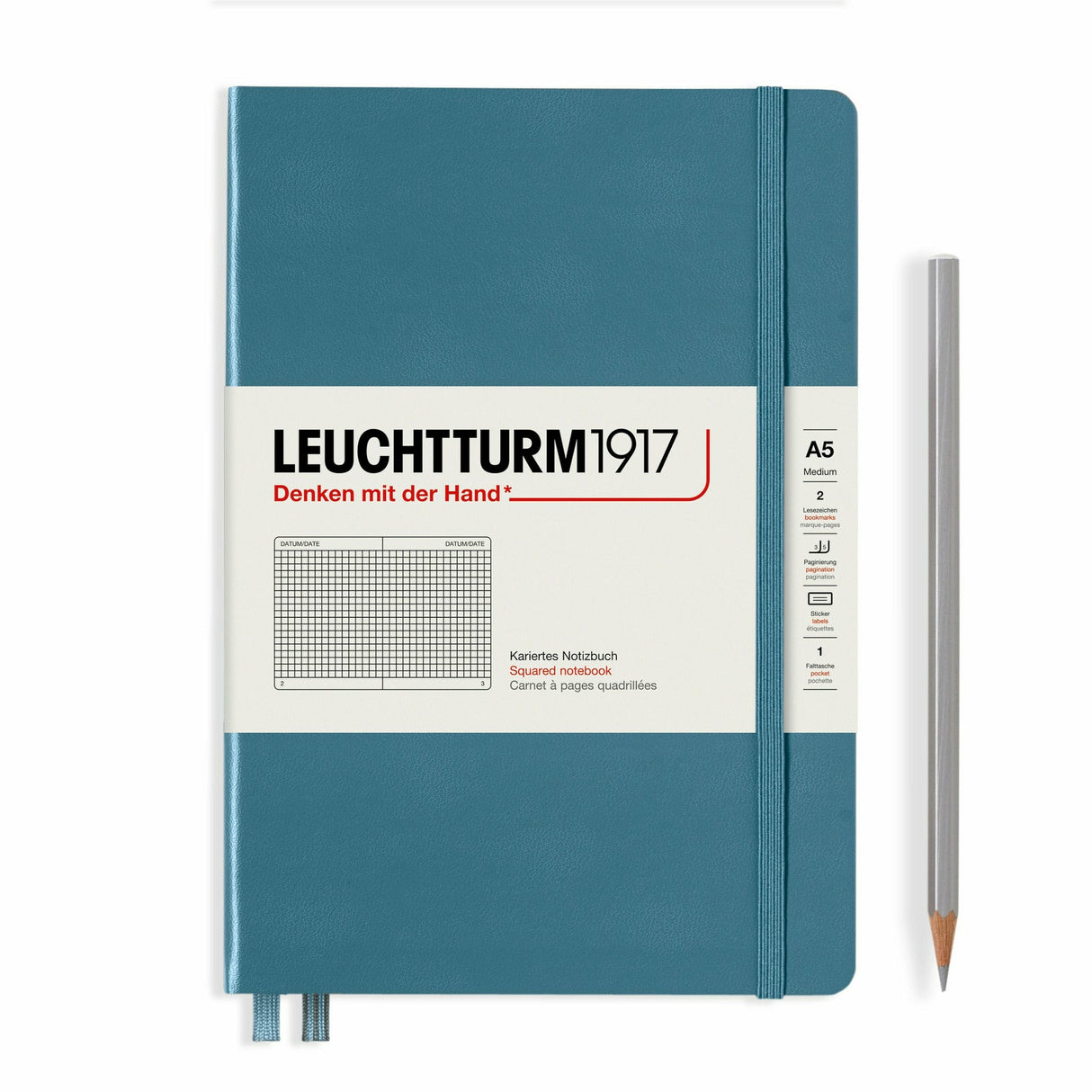 Notizbuch Medium (A5), Hardcover, 251 nummerierte Seiten