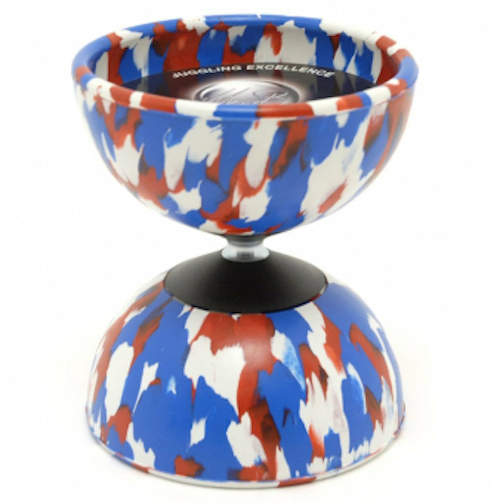 Diabolo Harlekin Medium | weiß/rot/blau | 200gr. Ø100,00mm H 115mm