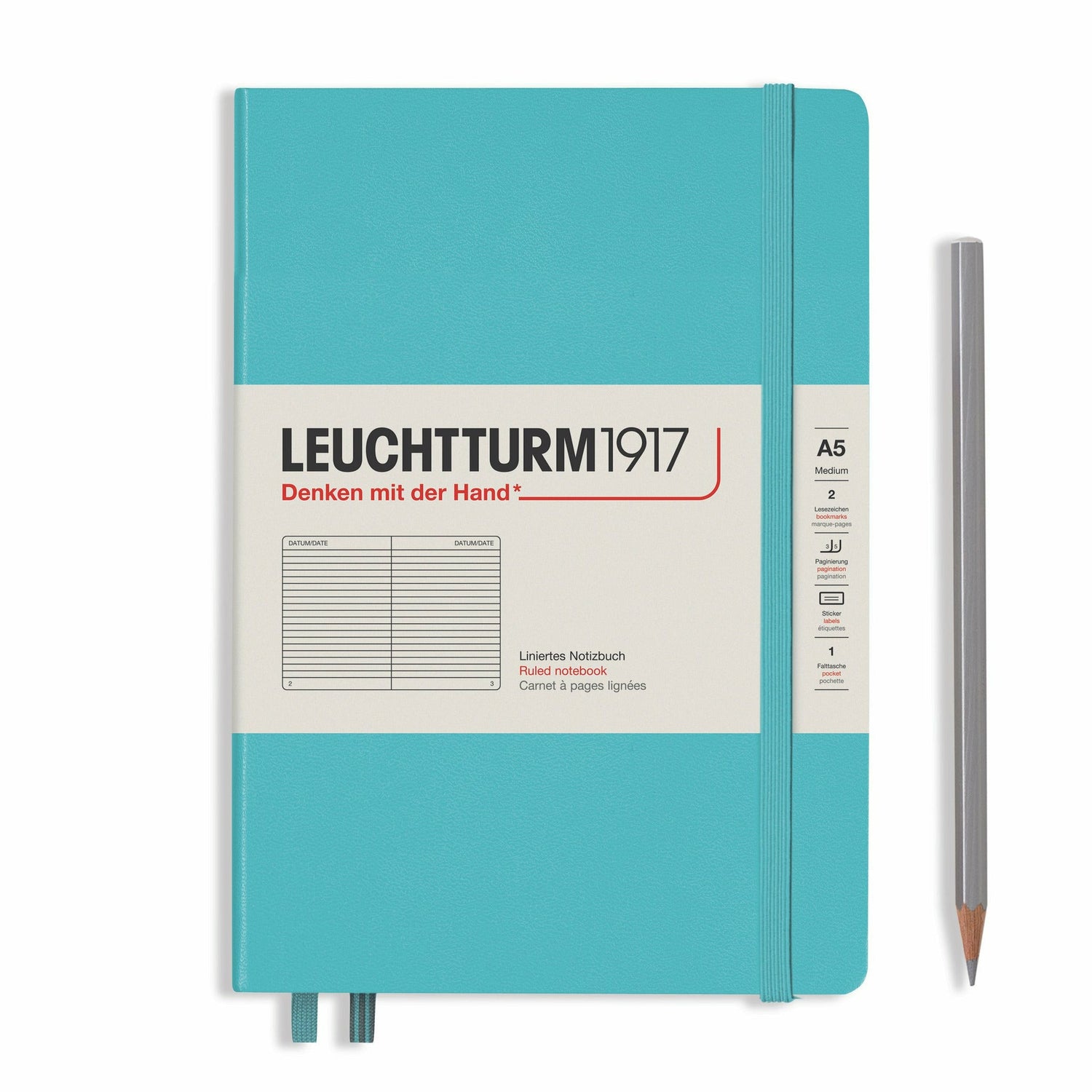 Notizbuch Medium (A5), Hardcover, 251 nummerierte Seiten