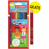 STABILO ECO-Pak mit color 12er Etui + 2 Schwan Bleistifte HB gratis