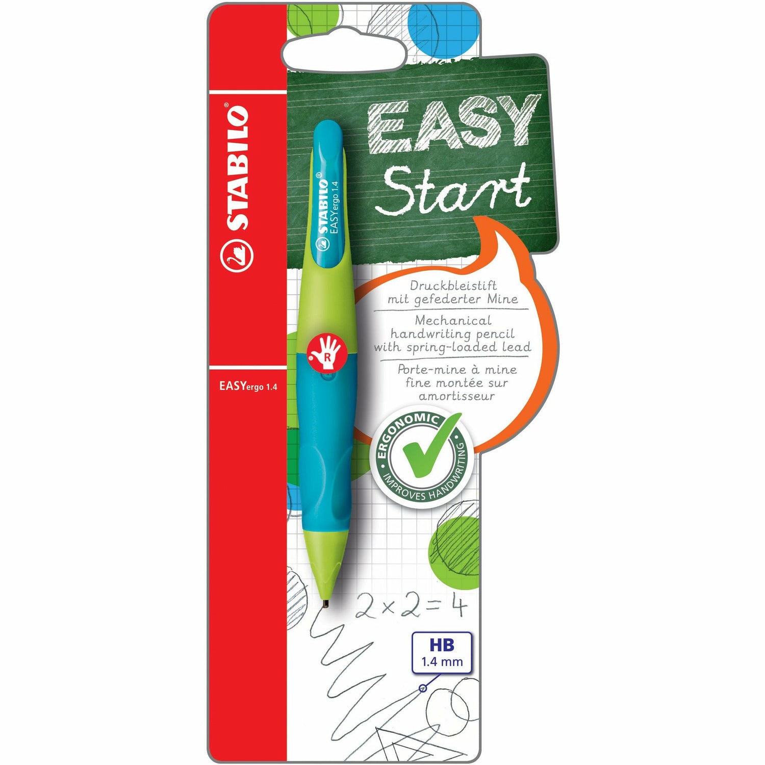 STABILO EASYergo 1.4 Start R neon limonengrün/aquamarin Blister