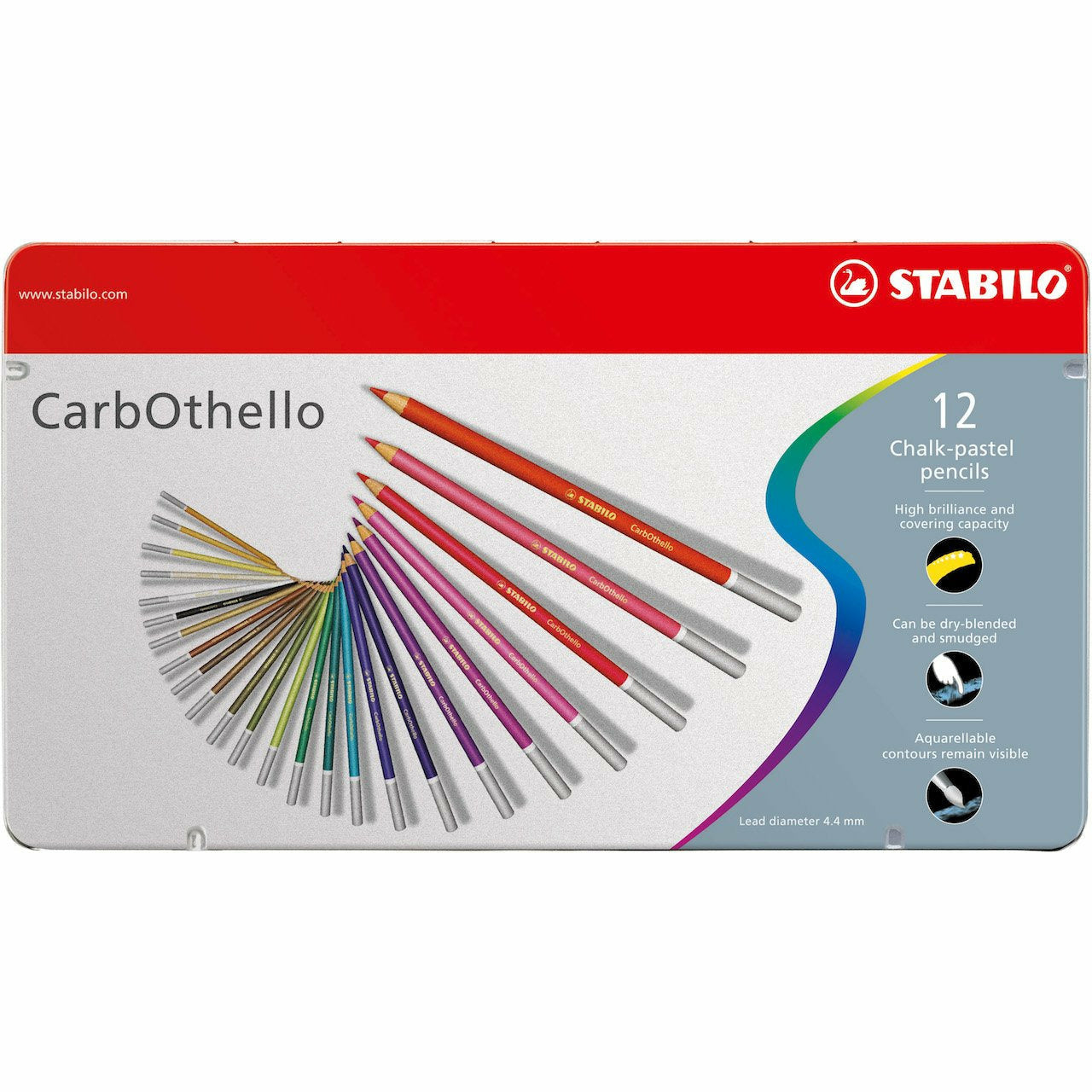 STABILO CarbOthello Metalletui Pastellkreidestift 12 Farben